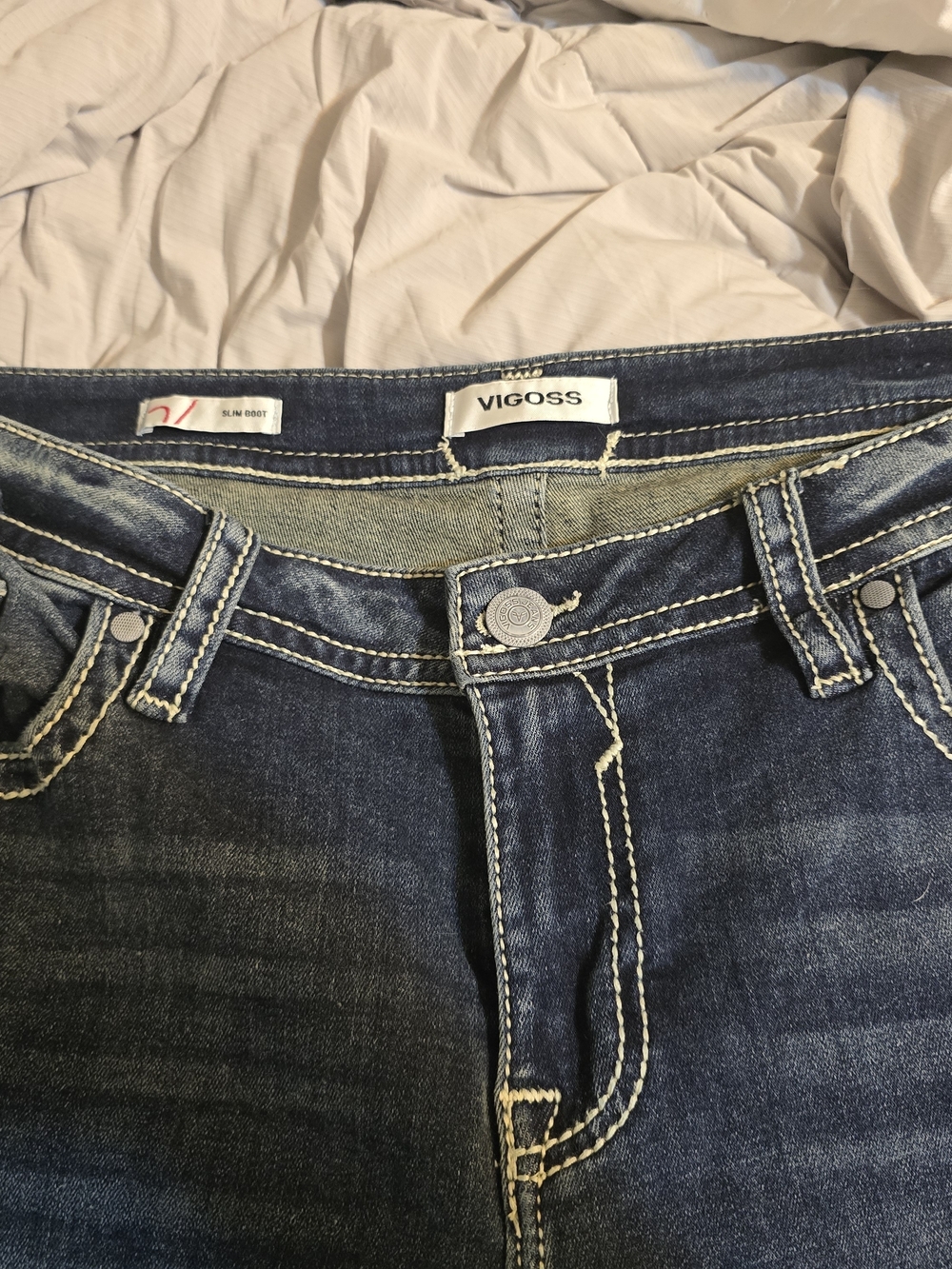 Vigoss Blue Distressed Stretch Jeans - Pair - Picture 3 of 8